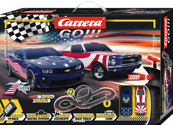 carrera go 最長8.4m ACアダプター付フルセット Carrera GO!!! Street Legends Charger vs Camaro 1:43 Scale Slot Car