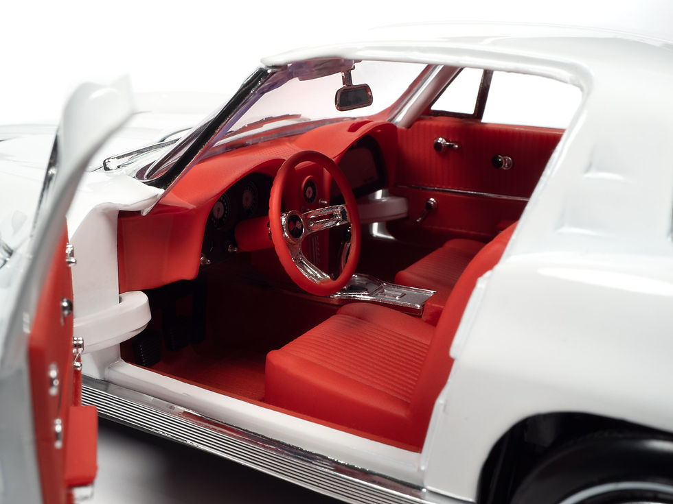 Thumbnail: Auto World NEW '63 Chevy Corvette Z06'MCACN' (WHITE) 1:18 Scale Diecast Car 1308
