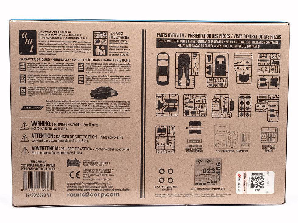 Thumbnail: 1:25 Scale Model Kit NEW TOOLING '21 Dodge Charger Pursuit Police Car AMT 1324