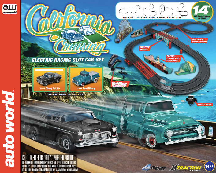Auto World California Cruising Racing Set '55 Bel Air & '56 Ford Pickup ...