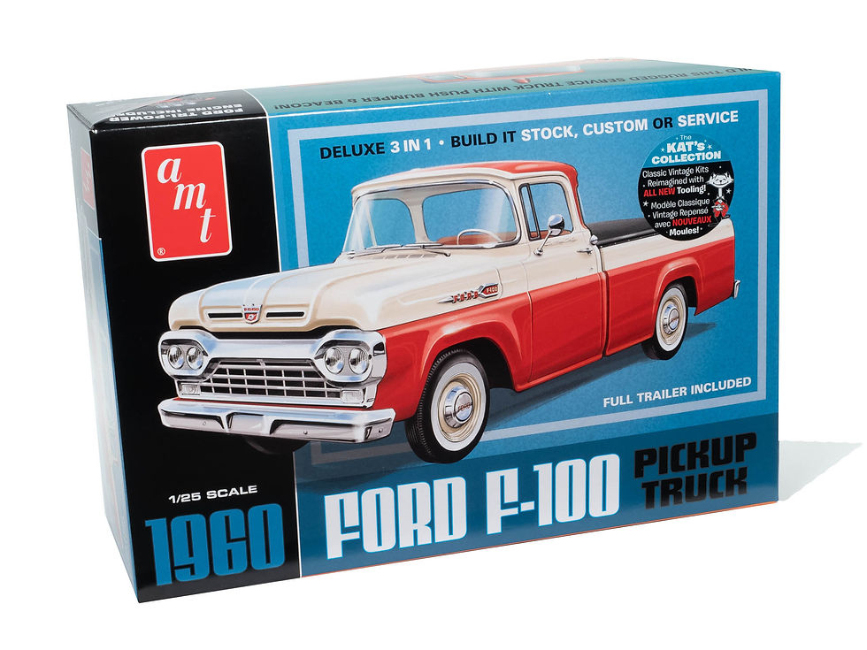Thumbnail: AMT NEW TOOLING Model Kit '60 Ford F-100 Pickup Truck & Trailer 1:25 Scale 1407
