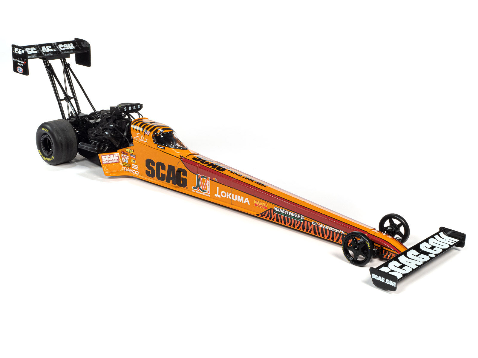 Auto World Dented Box NHRA Tony Schumacher SCAG Dragster 1:24