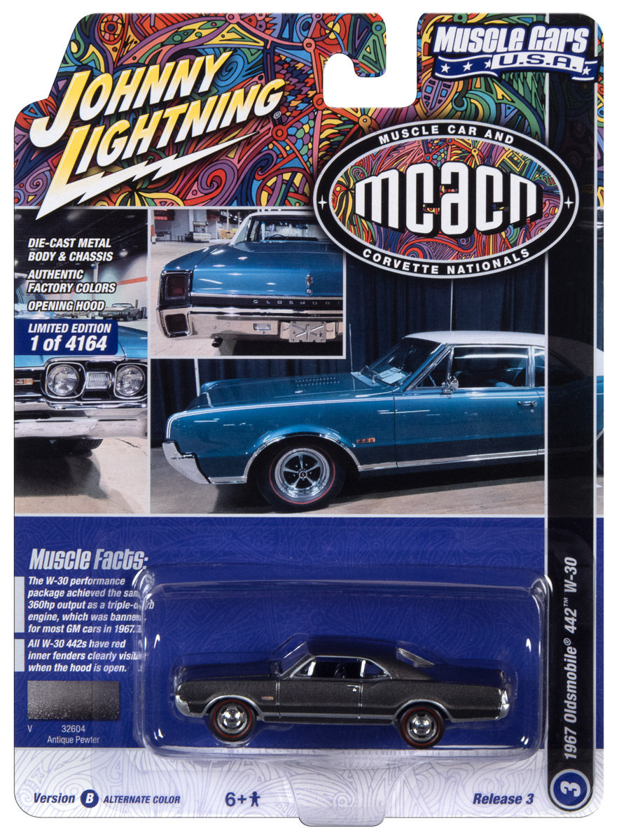 Thumbnail: Johnny Lightning New 1967 Oldsmobile 442 W-30 1/64th Diecast Car by AW JLMC031B