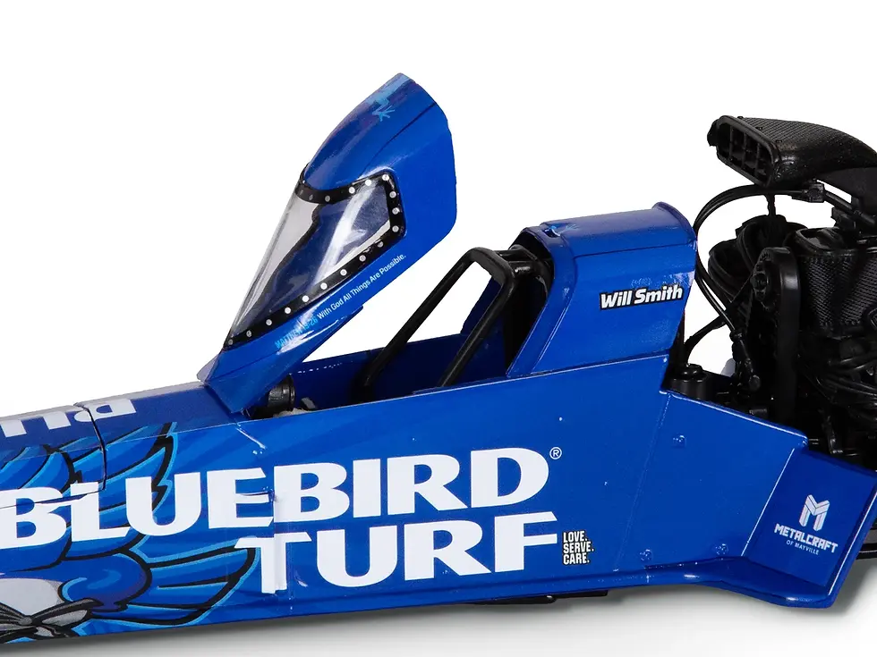 Thumbnail: Auto World 2026 Will Smith Bluebird Turf Dragster 1:24 Scale AWN067