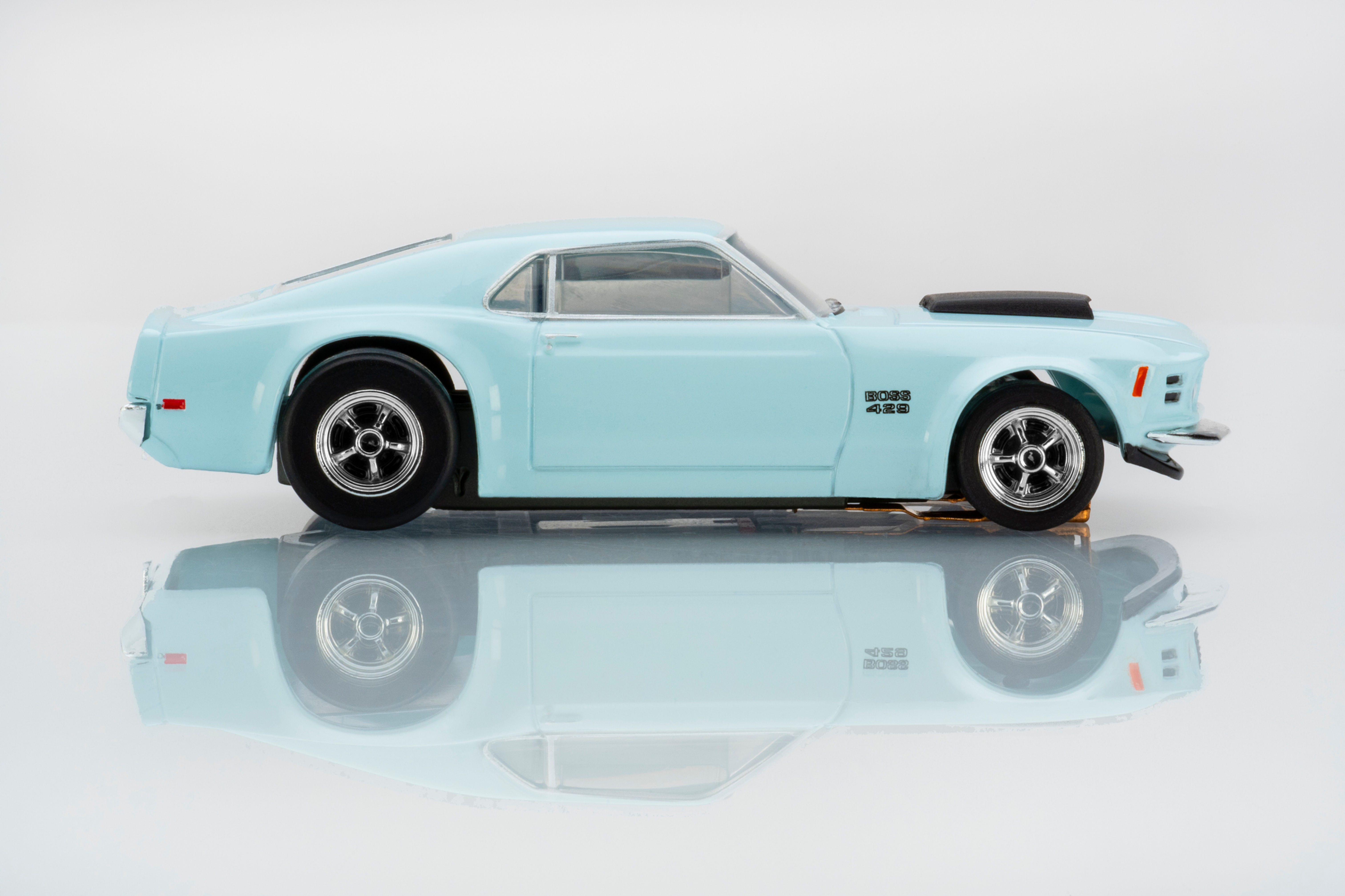 AFX 1970 Mustang Boss 429 Pastel Blue Mega G+ HO Slot Car 22133