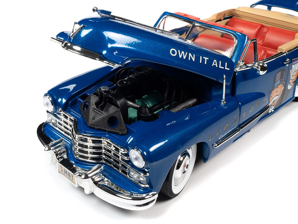 Thumbnail: Auto World 1947 Cadillac Series 62 & Mr. Monopoly 1:18 Scale Diecast Car AWSS136