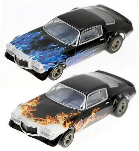 AFX 2 Camaros Wildfire Orange & Blue Flame Mega G+ 22046& 22073