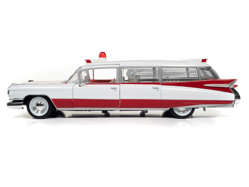 AutoWorld 1959 Cadillac Eldorado Ambulance Red & White 1:18