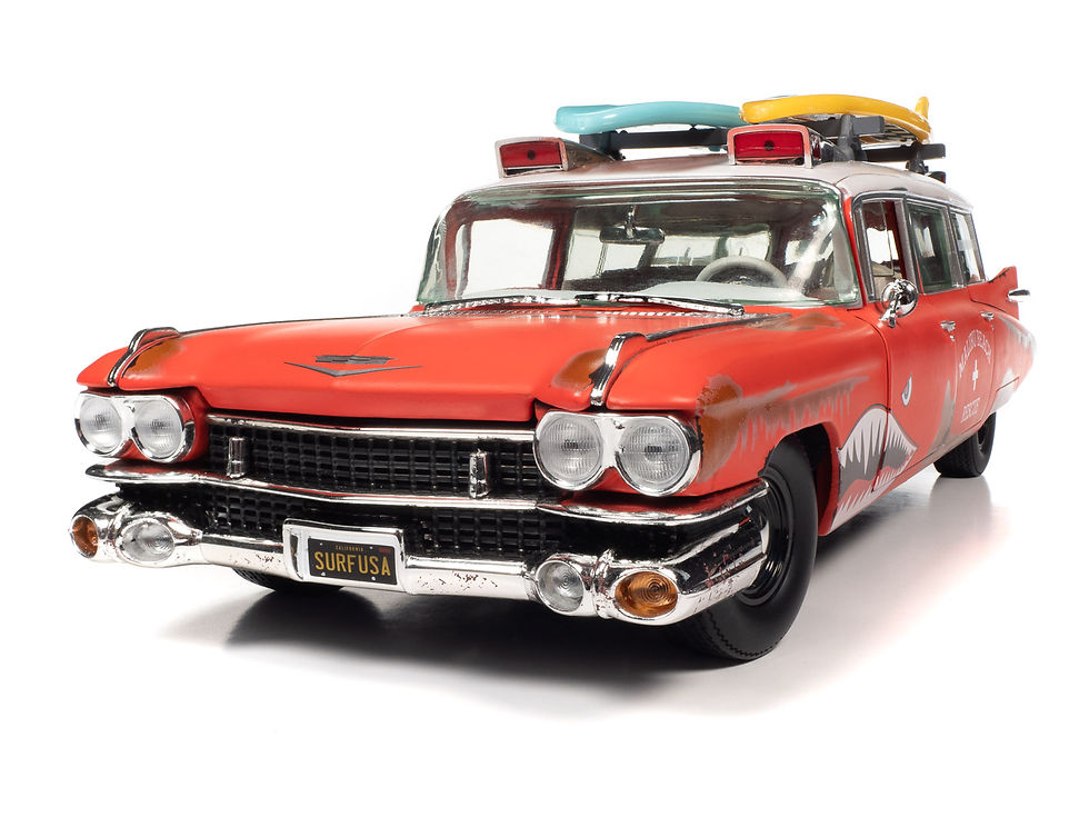 Thumbnail: Auto World 1959 Cadillac Eldorado Malibu Beach Rescue 1:18 Diecast Car AW312