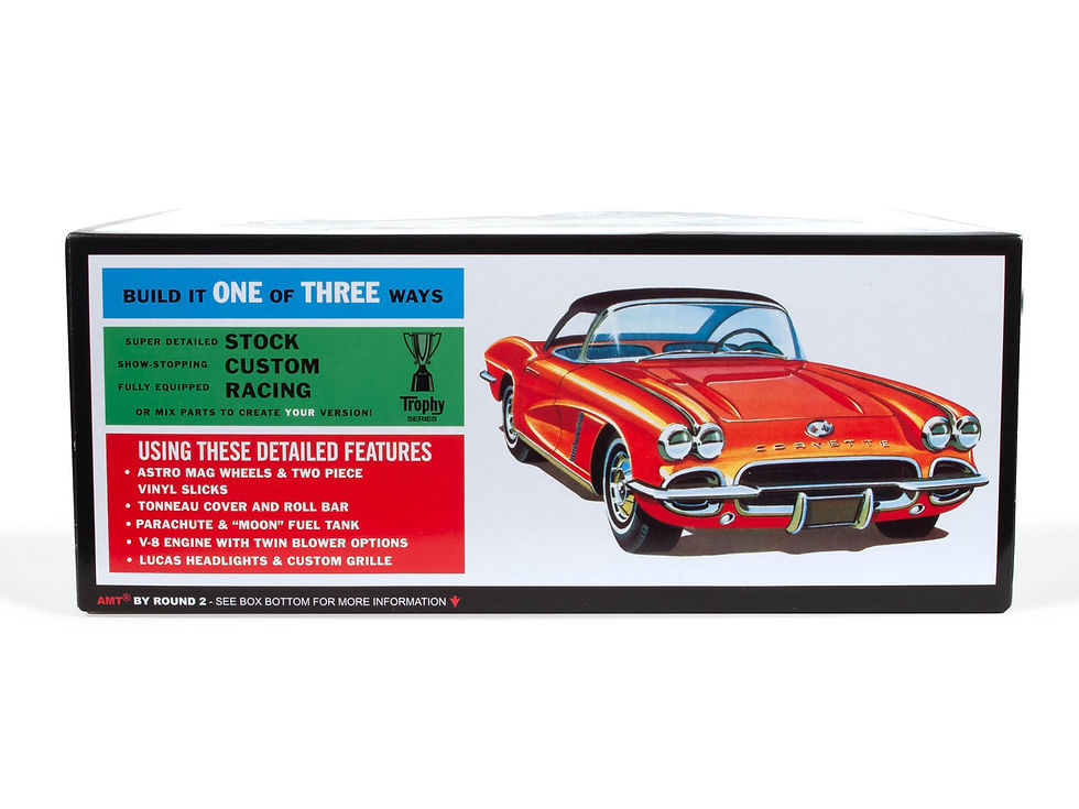 Thumbnail: AMT 1/25 Scale Model 3 in 1 Kit Options 1962 Chevy Corvette Skill 2 AMT 1318