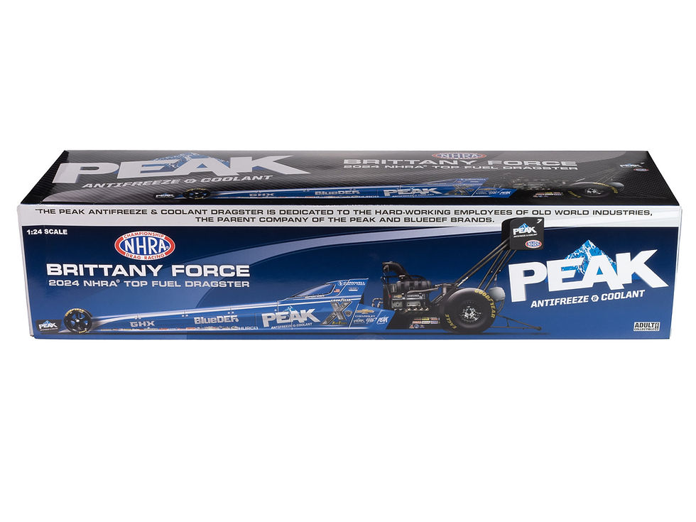 Thumbnail: DENTED BOX Auto World '24 Brittany Force PEAK Dragster 1:24 Scale Diecast Car
