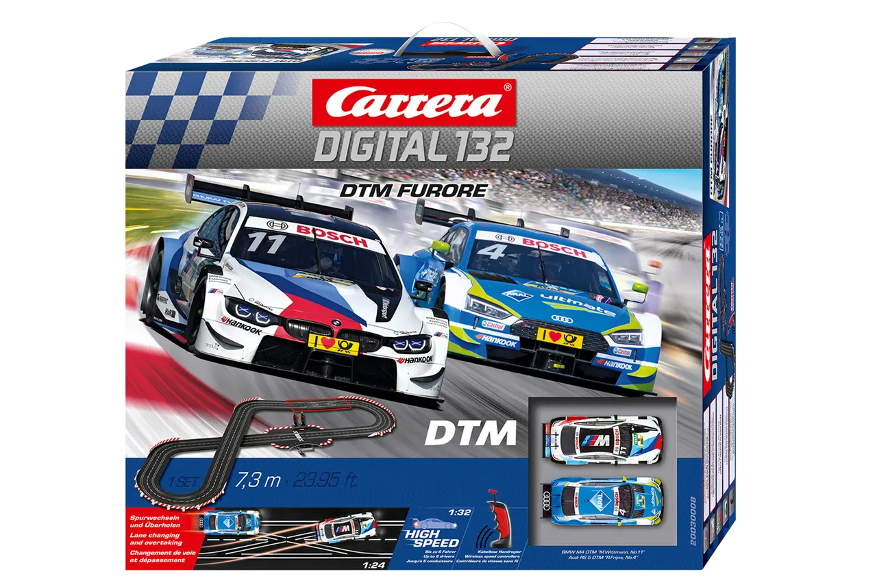 Carrera Digital 132 DTM Furore Slot Car Set w/ 2 Wireless Controllers 1:32 Scale