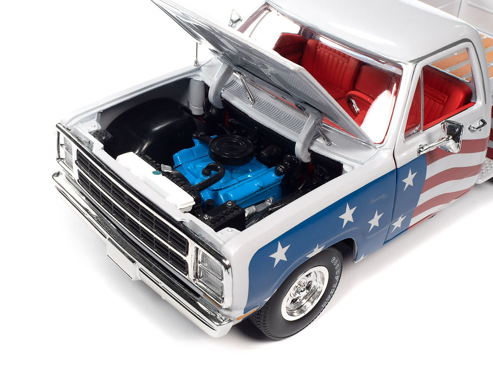 Thumbnail: Auto World '80 Dodge D150 Patriotic Pick-Up Truck 1:18 Scale Diecast Truck AW310