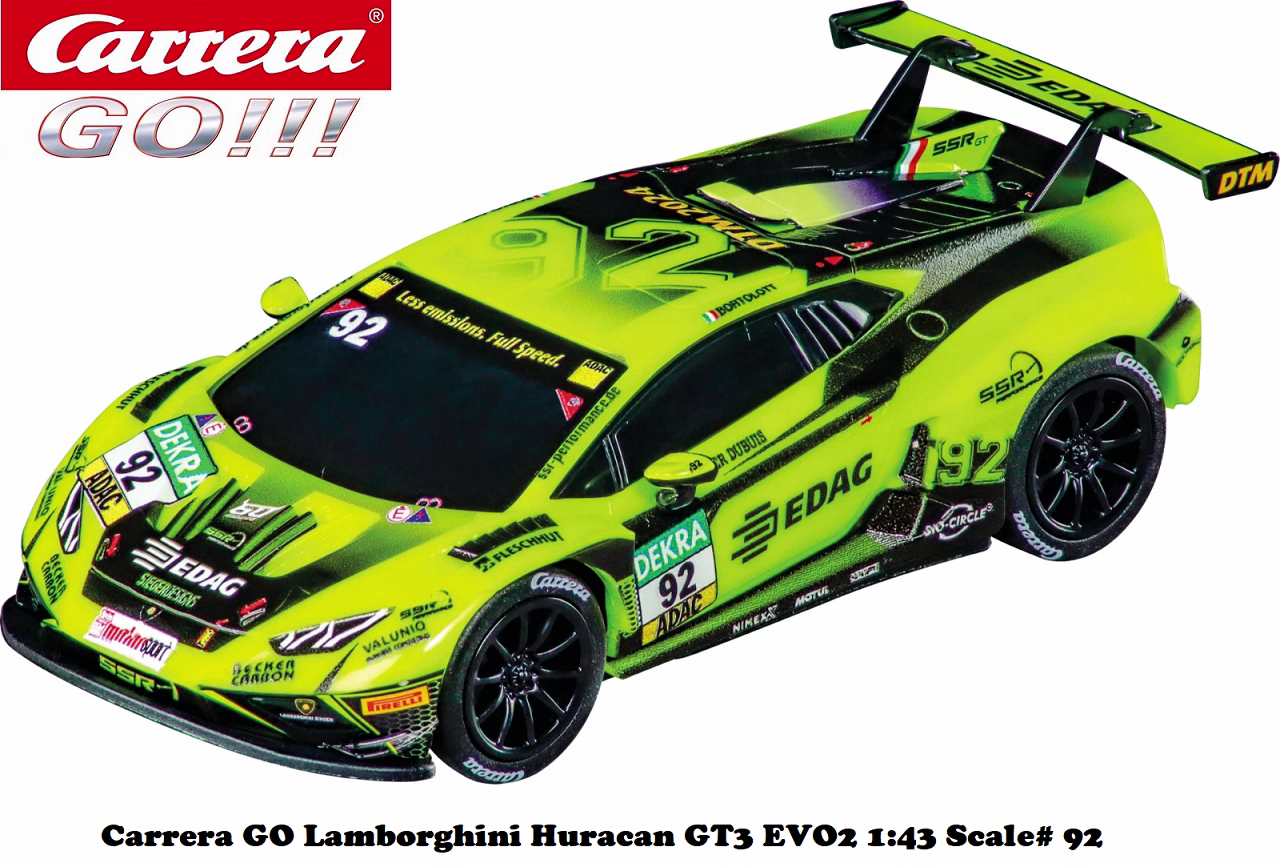 Carrera GO! Lamborghini Huracán GT3 EVO2 "No.92 M.Bortolotti" 1:43 Scale 64275