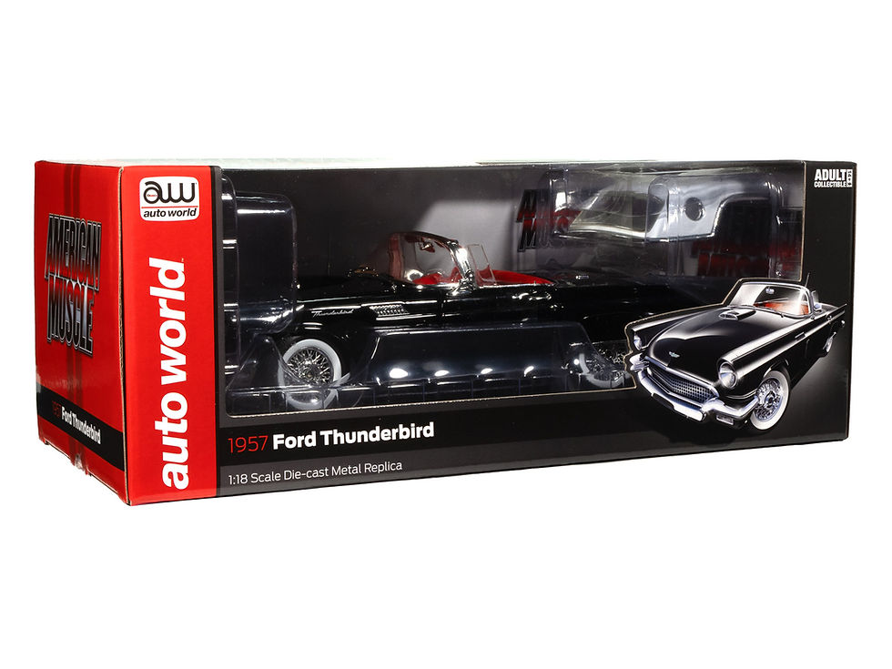 Thumbnail: Auto World New 1957 Ford Thunderbird Roadster 1:18 Scale Diecast Car AMM1349
