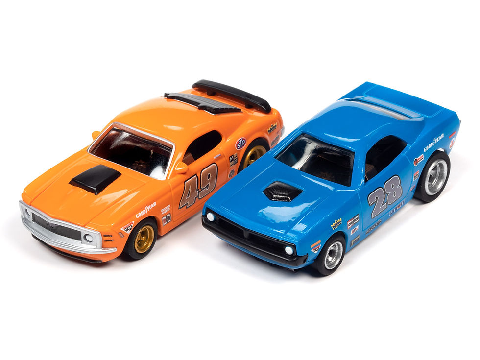 Thumbnail: CrossTrax Road Course 9' Slot Race Set '70 Mustang & '70 Cuda SRS351