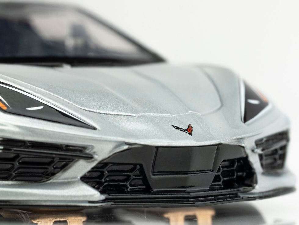 Thumbnail: AFX Corvette C8 Ceramic Matrix Metallic Silver Mega G + HO Slot Car 22095