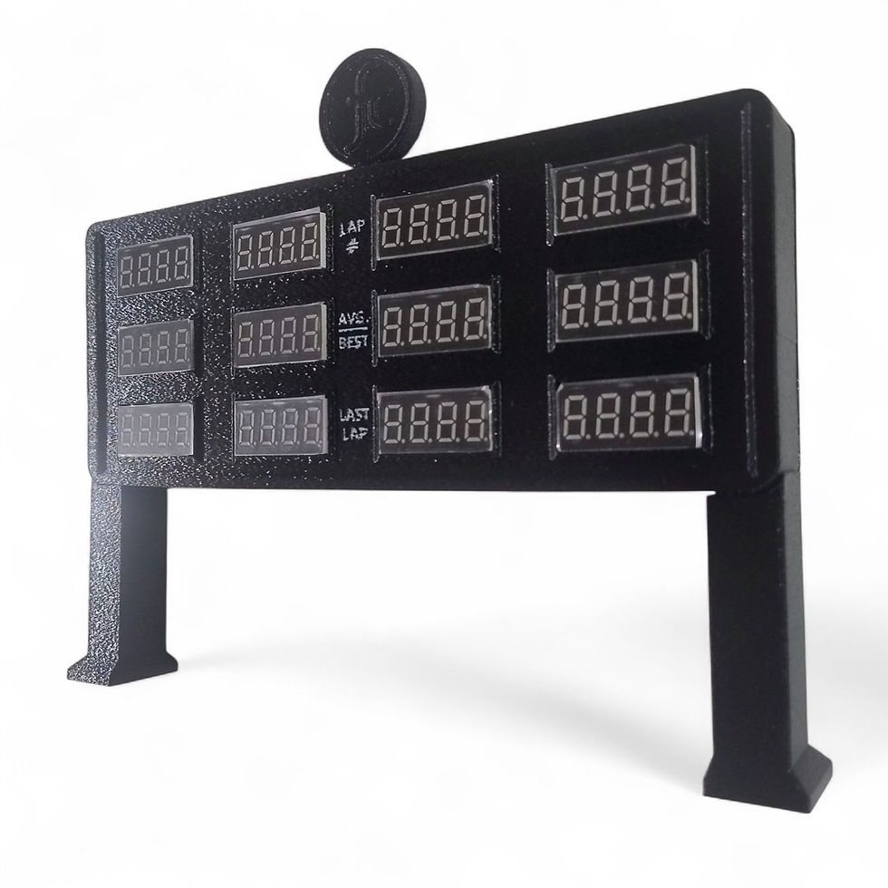 Thumbnail: 4 Lane Slot Car Lap Counter Timer: Lap Count, Lap Avg, Best Lap, Last Lap