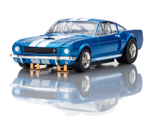 AFX '66 Shelby GT350 Blue with White Stripes Mega G+ Chassis Slot