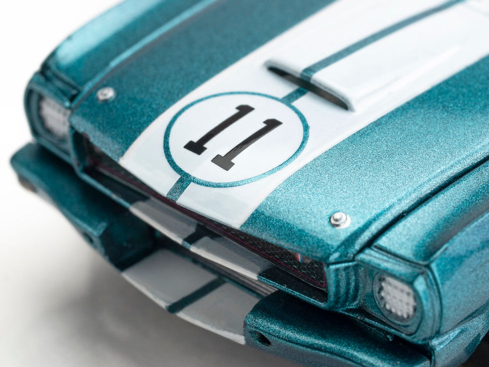 Thumbnail: AFX '65 Shelby Mustang GT350R Mark Donohue Blue/White Mega G + HO Slot Car 22071