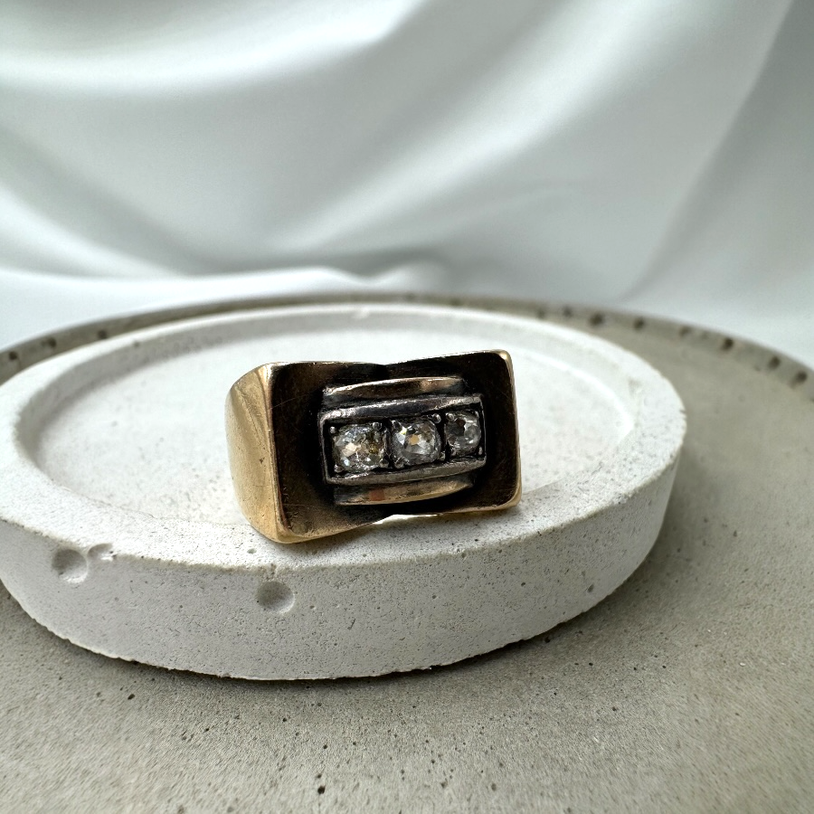 Sygnet Vintage z Brylantami ~0.37ct
