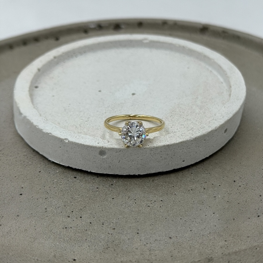 Złoty Pierścionek z Diamentem 1.66ct VS2/G