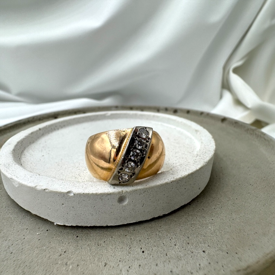 Sygnet Vintage z Brylantami ~0.30ct