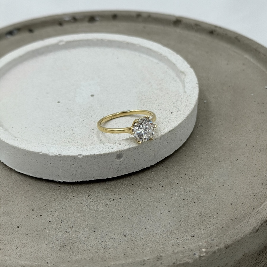 Złoty Pierścionek z Diamentem 1.66ct VS2/G