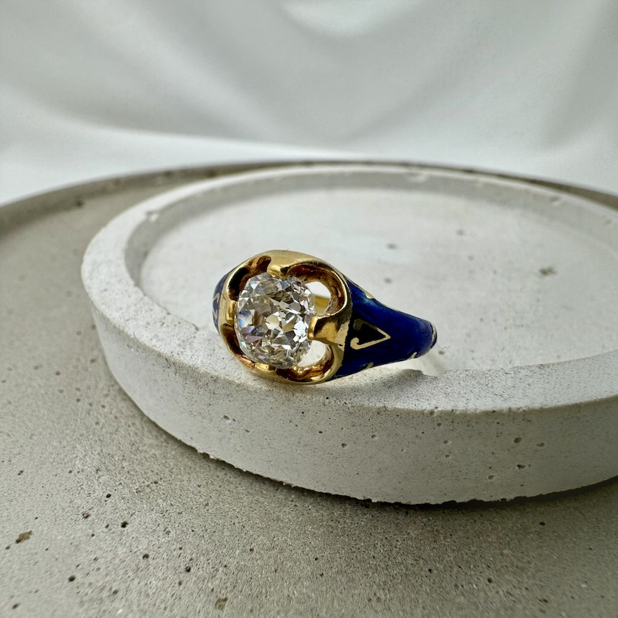 Złoty Pierścionek Vintage z Diamentem 0.88ct