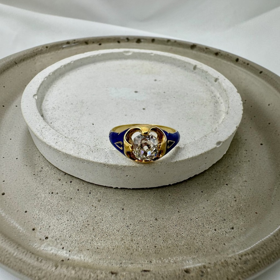 Złoty Pierścionek Vintage z Diamentem 0.88ct