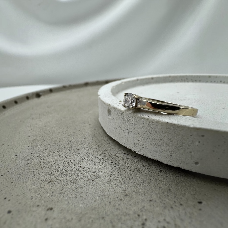 Kopia Złoty Pierścionek Zaręczynowy z Diamentem 0.20ct