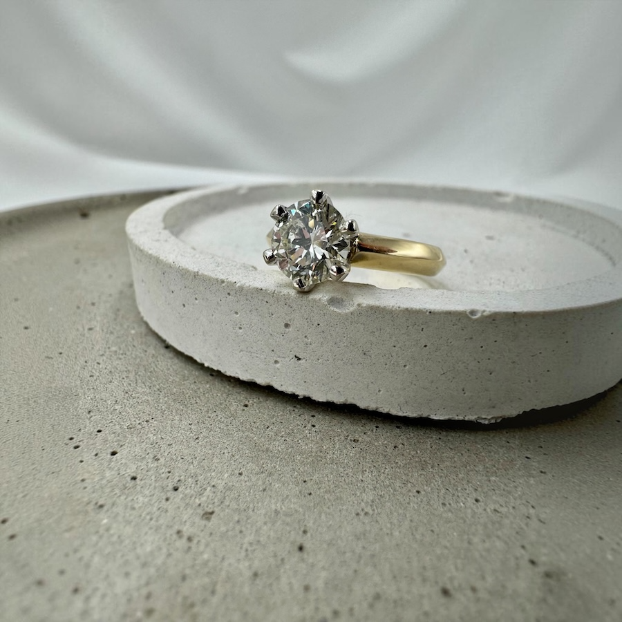 Złoty Pierścionek Zaręczynowy z Diamentem 1.23ct