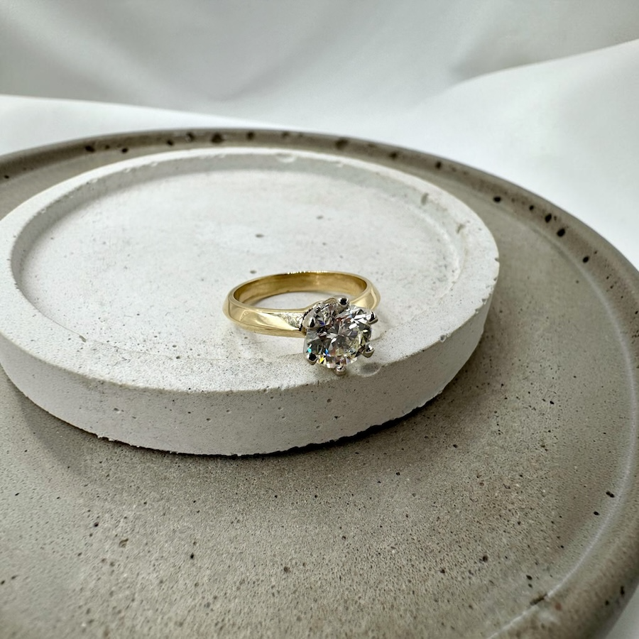Złoty Pierścionek Zaręczynowy z Diamentem 1.23ct
