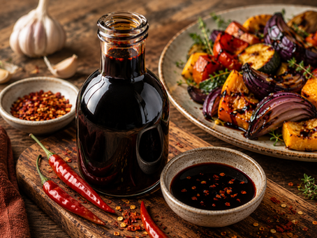 chilli balsamic vinegar and mediterranean vegetables