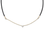 Thumbnail: O1- Diamond Necklace – Three-Claw Setting, Black Leather & Gold Chain
