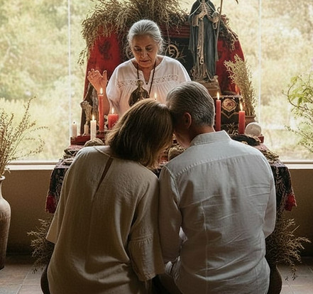 pareja recibiendo amarre de amor