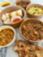 Selection of takeout South Indian dishes from Cafe Malabar