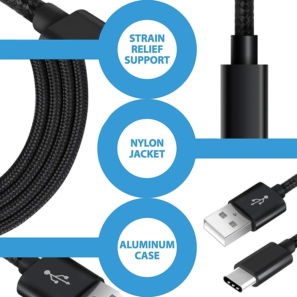 Miniature : [1M+2M+2M/Lot de 3] Cable USB C Nylon Tressé Charge Rapide Chargeur USB C pour S