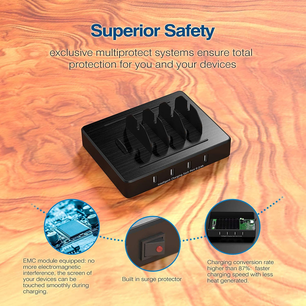 Miniature : Station de Charge pour Plusieurs Appareil, avec commutateur Chargeur USB Multipr