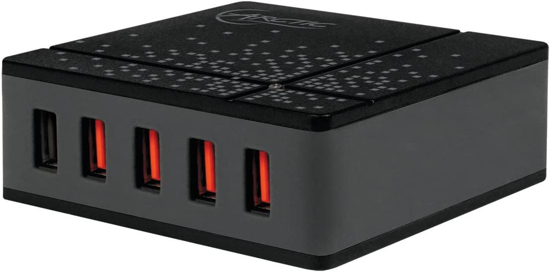 Chargeur de Voyage, USB 5 Ports 40W, Adaptateur UE, UK, US, AU, Chargeur Rapide,