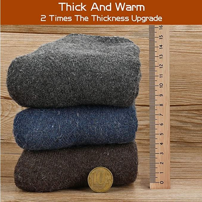Miniature : Chaussette Hommes Hiver, Chaussettes Chaudes Homme,6 Paires Chaussettes en Laine