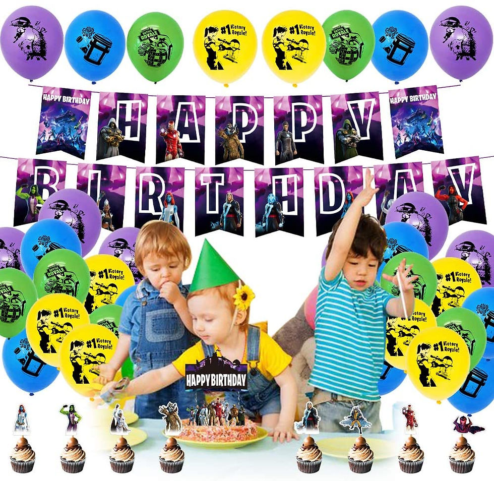 Miniature : Fournitures de fête d'anniversaire pour les amateurs de jeux, 46 pièces Ensemble