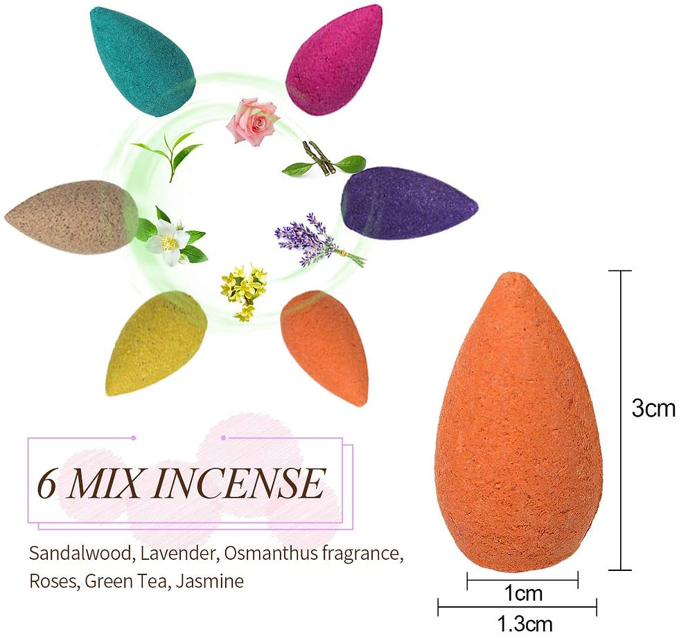 Miniature : 200 Pcs Encens Cône pour Brûleur Encens, Bullet Encens Mixtes, Encens Cône Arom