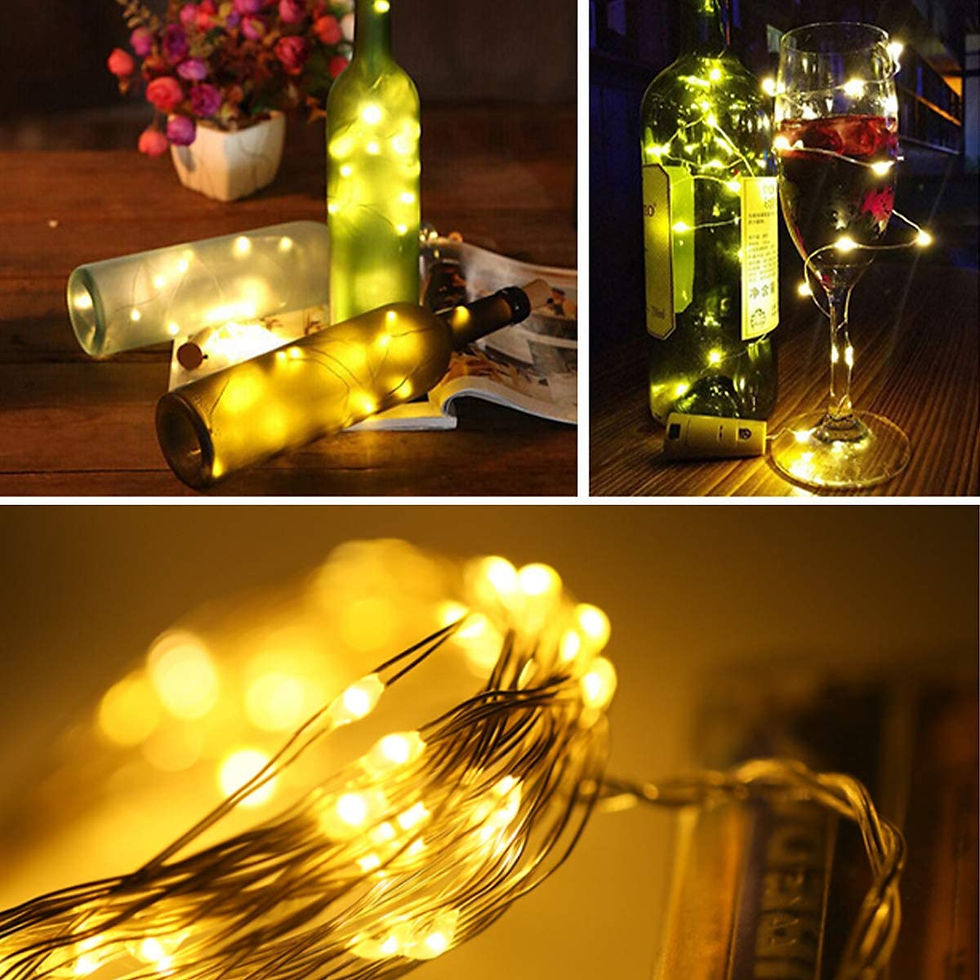 Miniature : Lot de 10 lumières de bouteille pour bouteille de vin, lumières de bouteille de