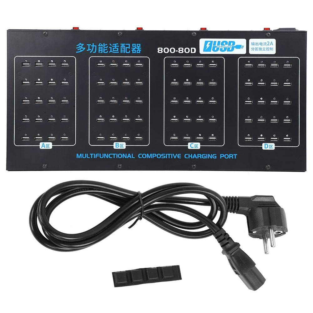 Station de charge pour appareils électroniques 220V Chargeur USB 80 ports