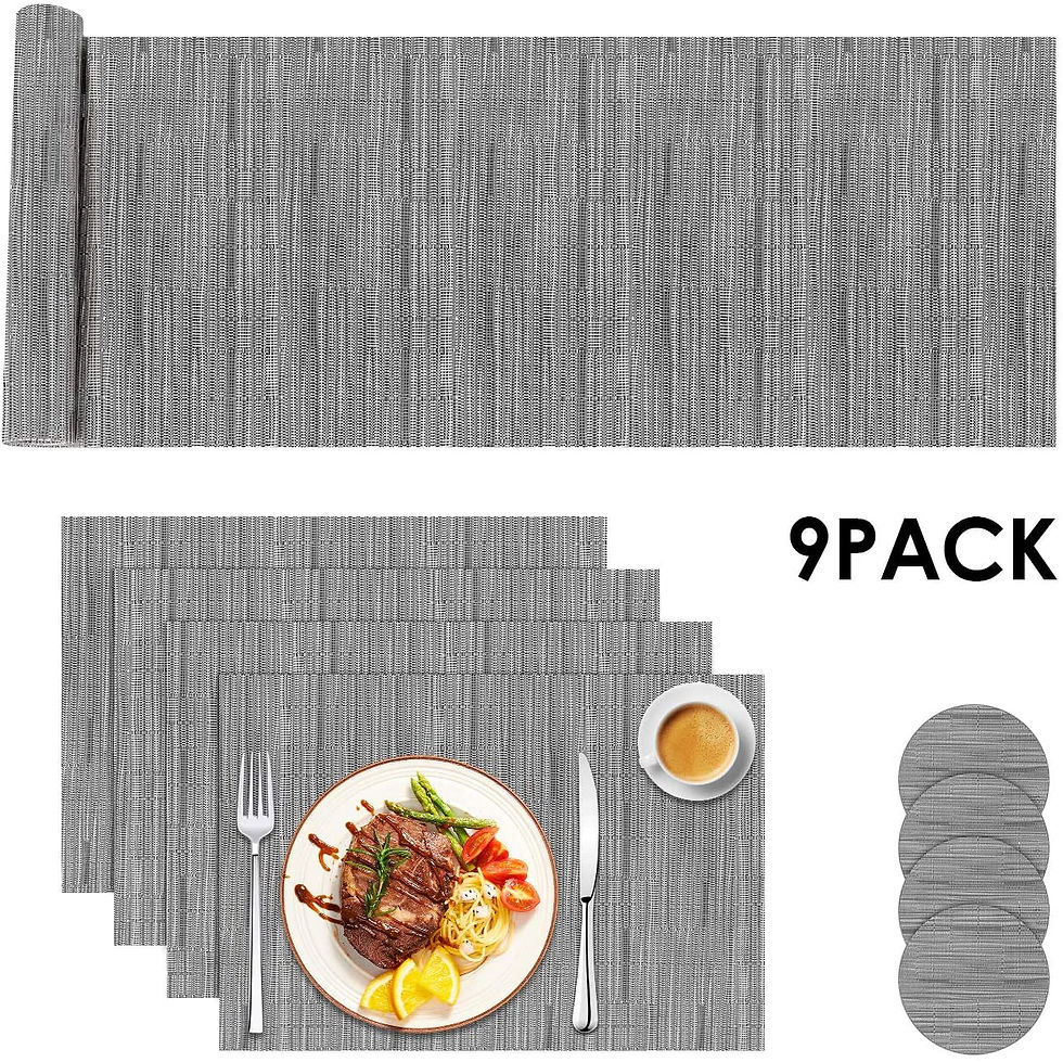 Sets de Table, 9Pcs PVC Tapis de Table/Coaster/Chemin de Table, Anti Usure, Rési