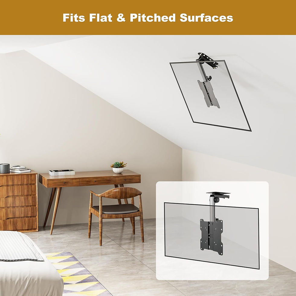 Miniature : Support TV Plafond Universel D0122 13-33 Pouces (33-84 cm) Orientable Pliable Ha