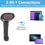 Miniature : Scanner de Code à Barres Sans Fil 1D 2.4 GHz Lecteur à Laser Douchette Code Barr