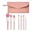 Thumbnail: Nude powder makeup brush - 8 piece with bag - Pink
