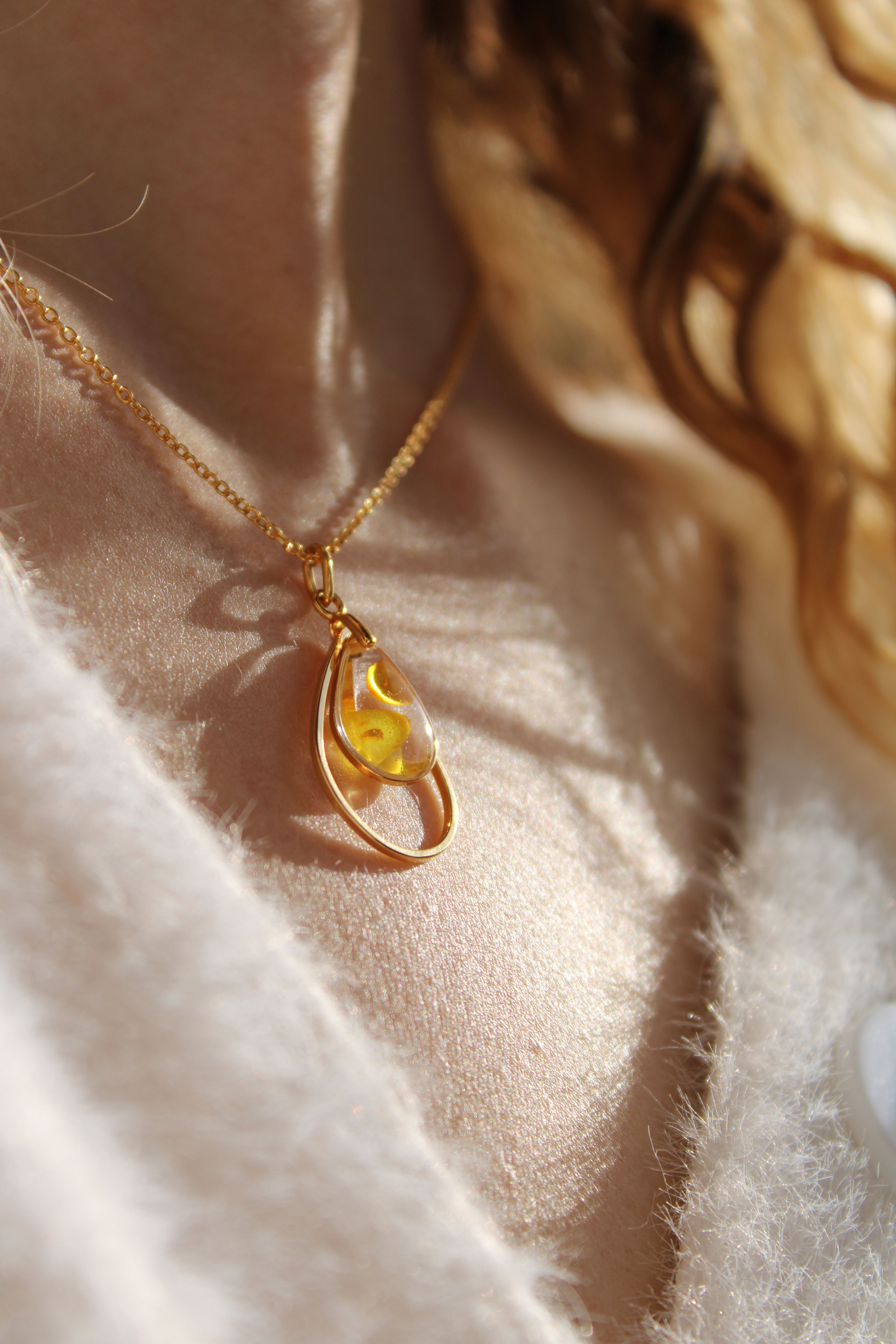 Collier fleurs séchées Aude - Immortelle